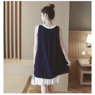 Đầm bầu suông cổ bèo 2 lớp