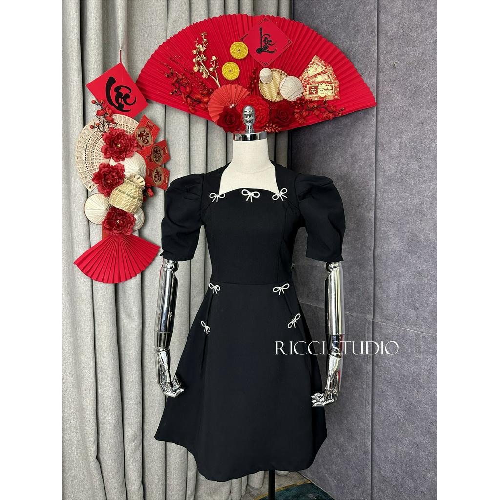 Váy A15 Jessi Dress Ricci thiết kế chất liệu chéo han det cao cấp | RICCI OFFICIAL