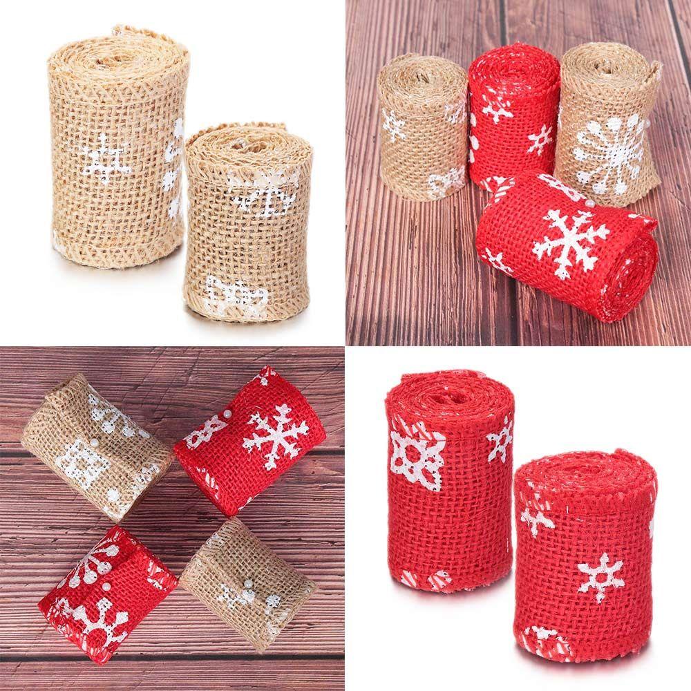 Jane Jute Dây Đay Viền Mộc Mạc Cổ Điển Chúc Mừng Giáng Sinh