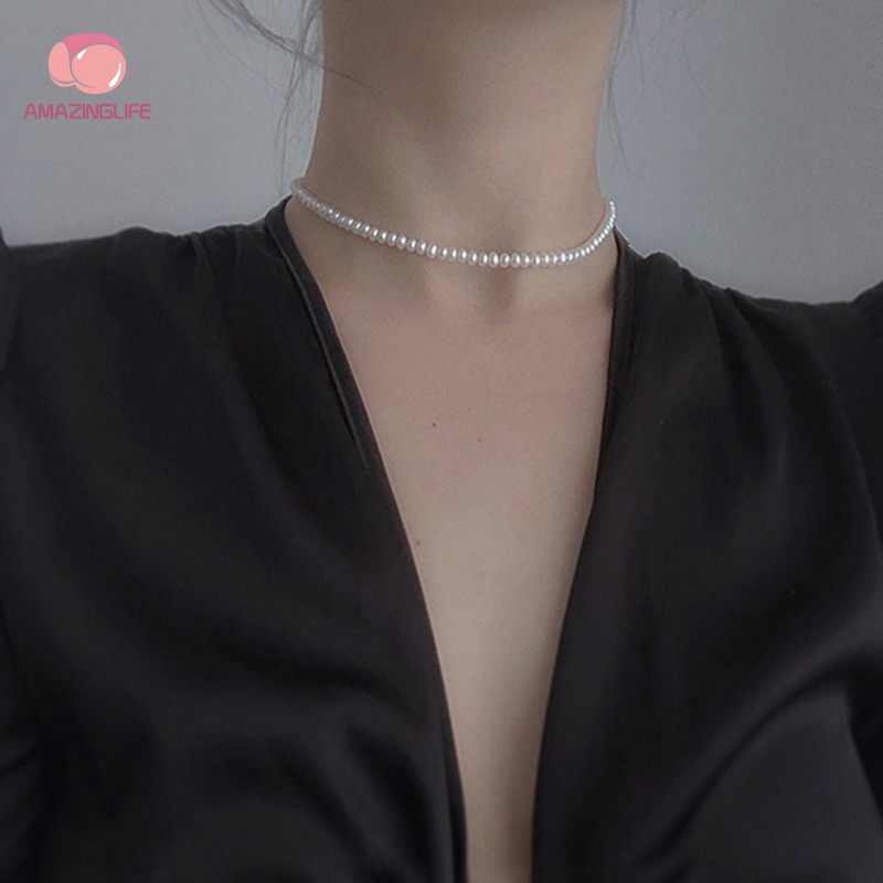 Vòng Cổ Chuỗi Hạt Ngọc Trai Nhân Tạo Sang Trọng Cho Nữ