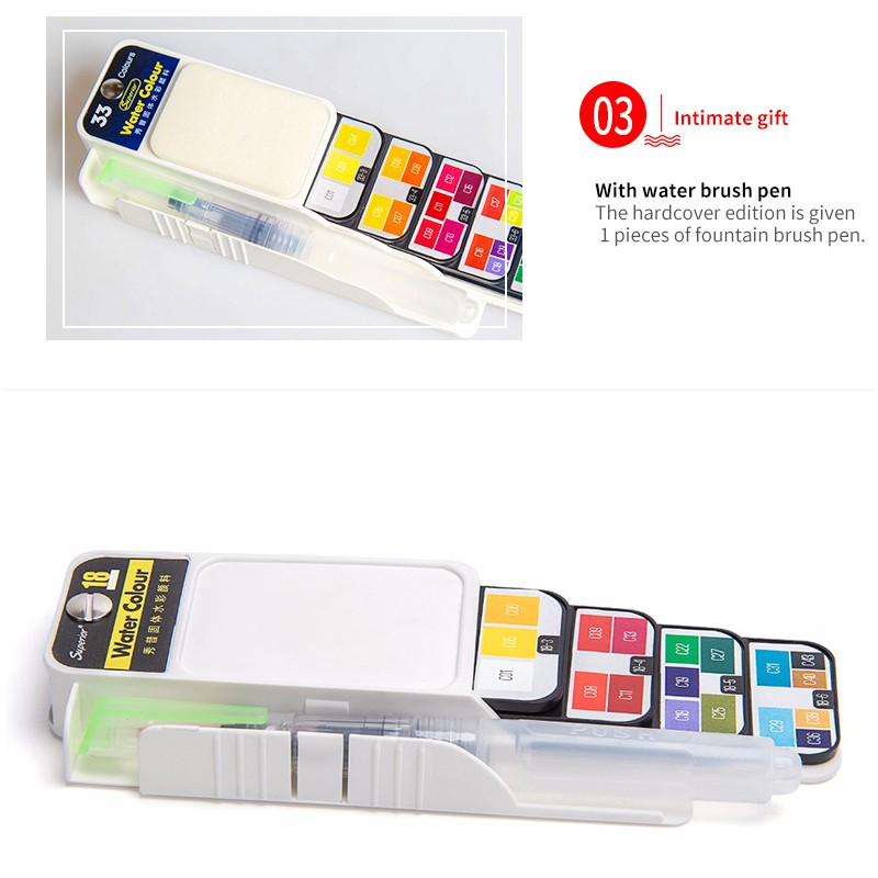 Set màu nước SeamiArt 18/25/33/42 màu chất lượng cao kèm cọ vẽ