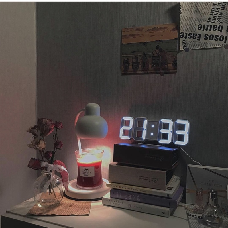 Đồng Hồ Báo Thức Kỹ Thuật Số Đèn LED 3D 12/24 Giờ Trang Trí Nhà Cửa
