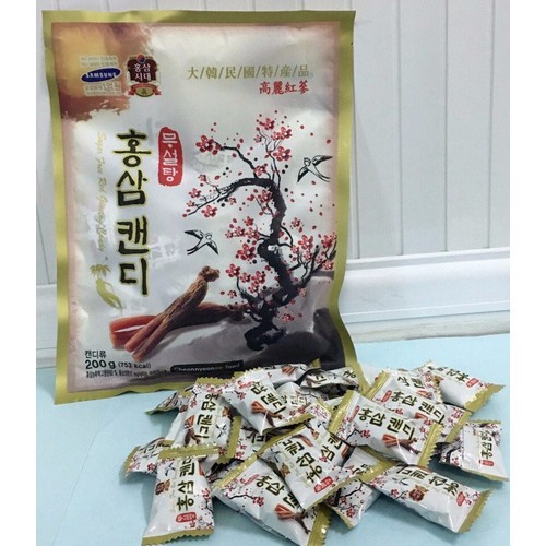 Kẹo sâm cành Đào loại không đường - [BỊCH  200g] RẤT TỐT CHO SỨC KHỎE - KẸO SÂM