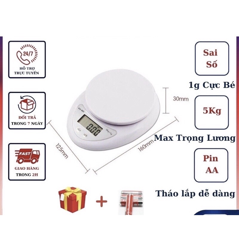 Cân tiểu ly nhà bếp định lượng 1g-3kg-5kg-10kg