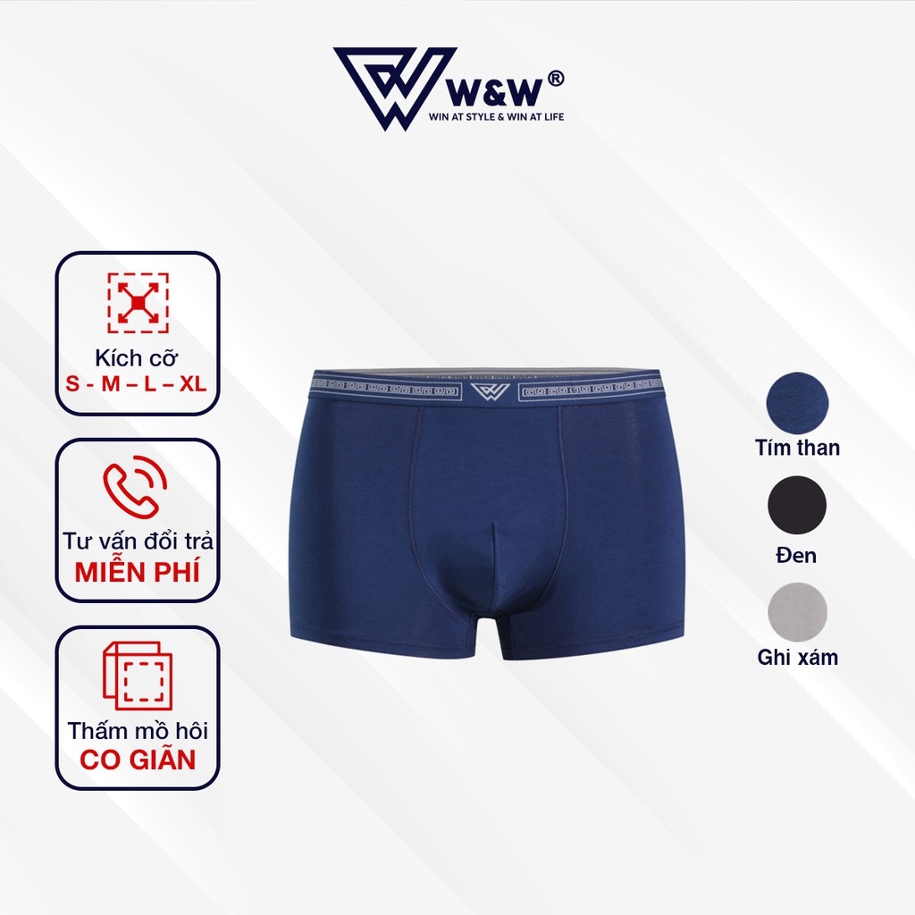 [Mã BMBAU50 giảm 7% đơn 99K] Quần Lót Nam W&amp;W Dáng Boxer Chất Cotton Mềm Mịn, Đàn Hồi, Kháng Khuẩn Cực Tốt WUW32