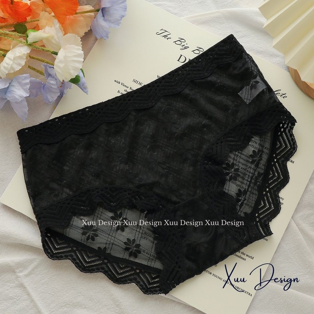 Quần lót ren sexy Wexuu Design, Quần lót nữ ren xuyên thấu thêu hoa gợi cảm quyến rũ - QC52