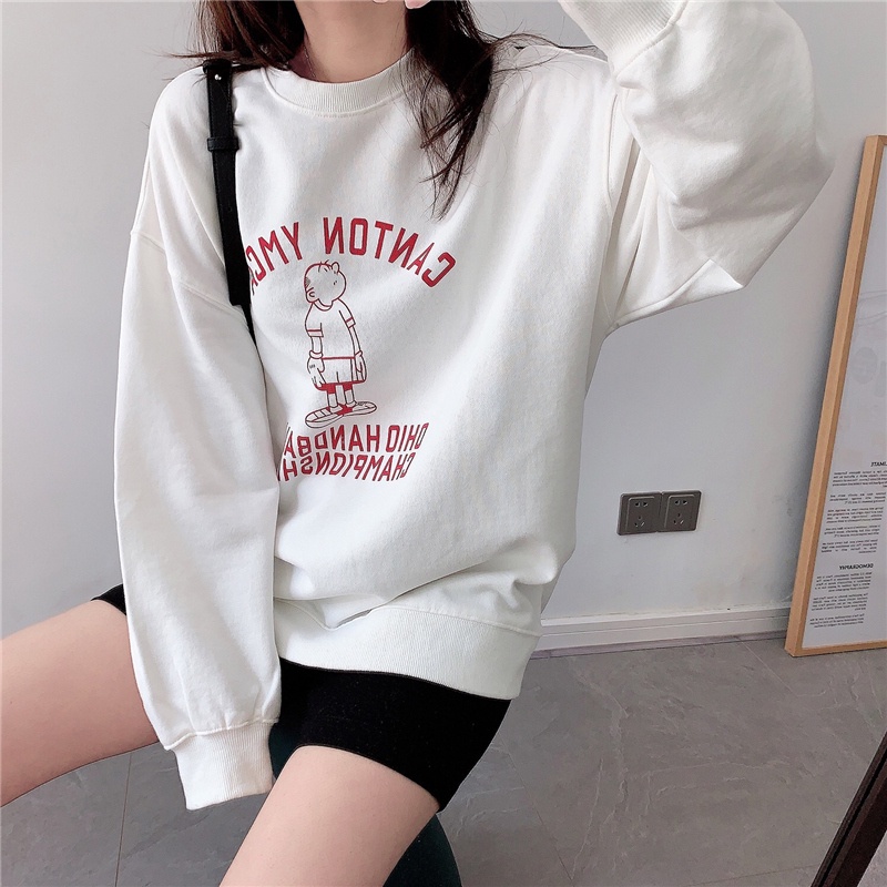 NRVP Áo thun dáng rộng thời trang Hàn Quốc đơn giản cá tính cho nữ