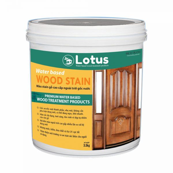 Sơn Gỗ Hệ Nước - Sơn An Toàn Không Dung Môi - LOTUS WOOD STAIN (1kg)