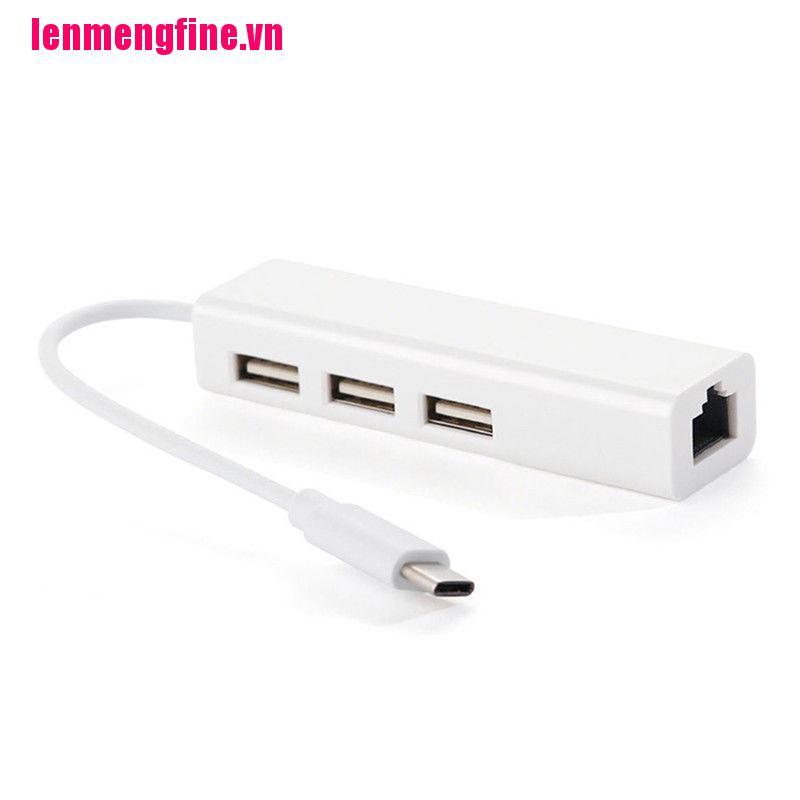 Bộ Chia Usb-C 3.1 Sang Usb 3.0 Hub Ethernet Lan Rj45 Cho Macbook Us