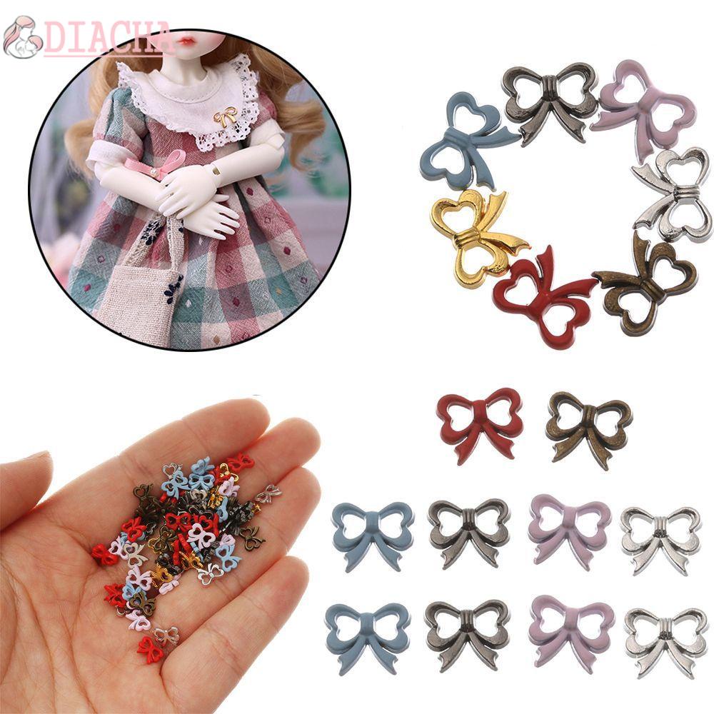 Set 20 Nút Kim Loại Hình Bướm 5 / 7mm Nhiều Màu Dễ Thương Trang Trí Quần Áo Búp Bê
