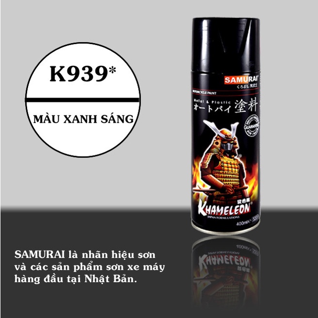 Chai Sơn Samurai K939 Màu Xanh Sáng - Sơn Chính Hãng