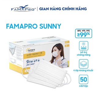 Khẩu trang y tế kháng khuẩn 4 lớp Famapro Sunny