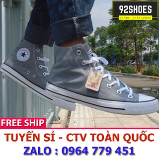 Giày thể thao nam nữ cv classic xám cổ cao