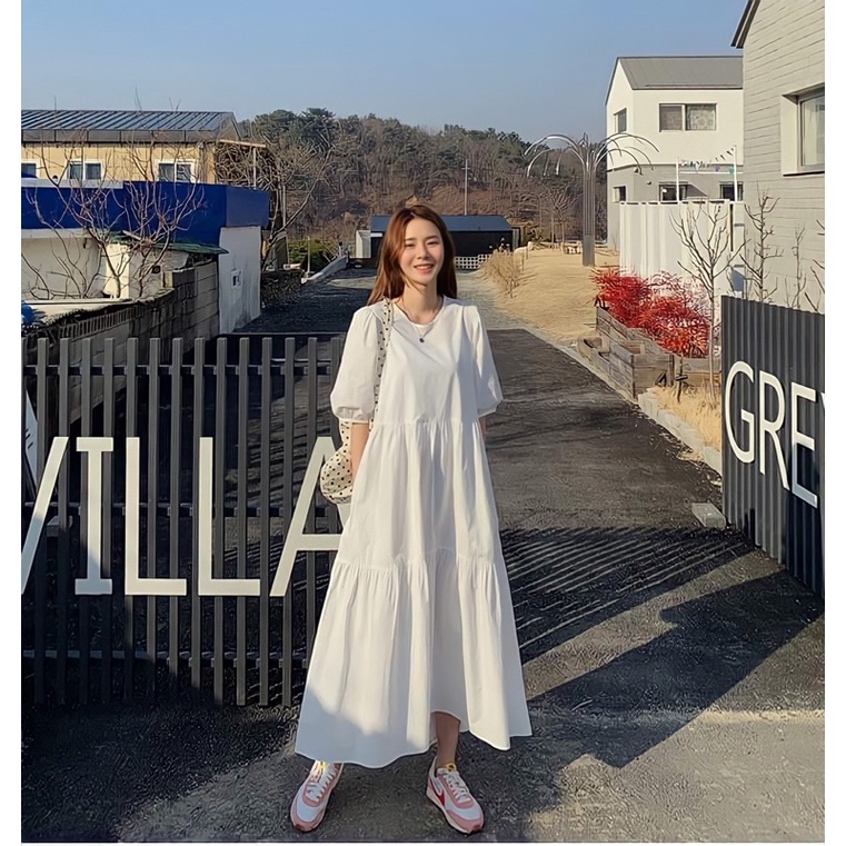 Đầm Suông Nữ Hàn Quốc Tay Bo 🦋 Váy Nữ Tay Lỡ Dáng Dài Bigsize PK Unisex Store