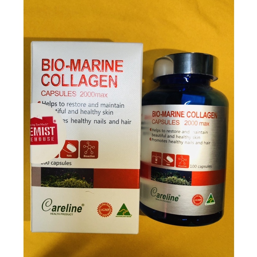 Viên Uống Đẹp Da Careline Bio Marine Collagen 2000mg, lọ 100 viên- chuẩn Úc