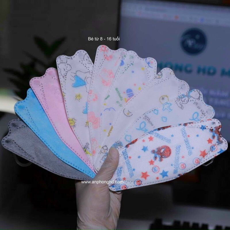 Khẩu trang 3D kf94 cho bé/10 chiếc
