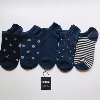 Combo 5 đôi tất vớ tông xanh navy thuỷ thủ hàn quốc