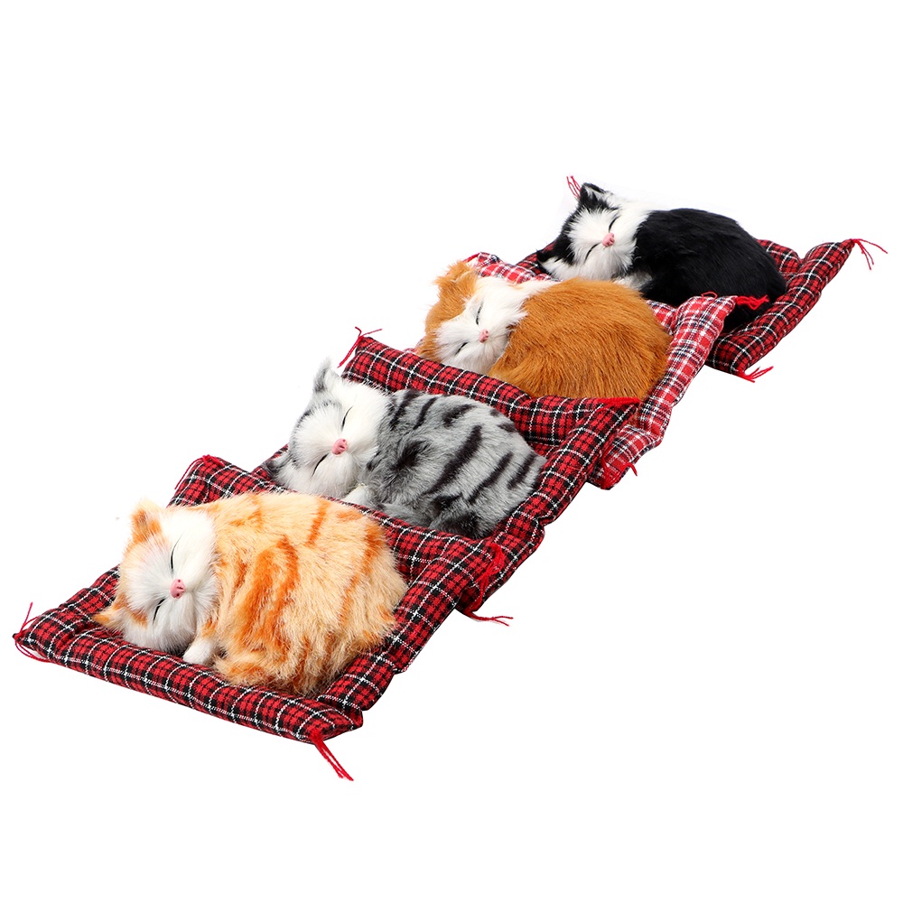 Đồ Chơi Mèo Nhồi Bông Đang Ngủ Dễ Thương Trang Trí Bảng Điều Khiển Xe Hơi