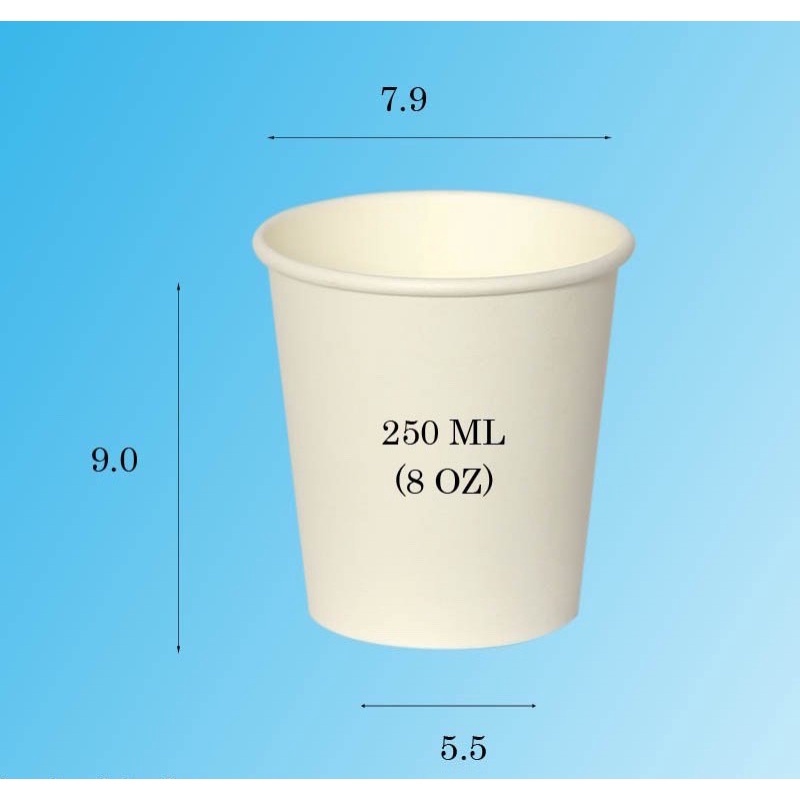 50 Ly Giấy 8oz 250ml （có nắp hoặc không nắp)