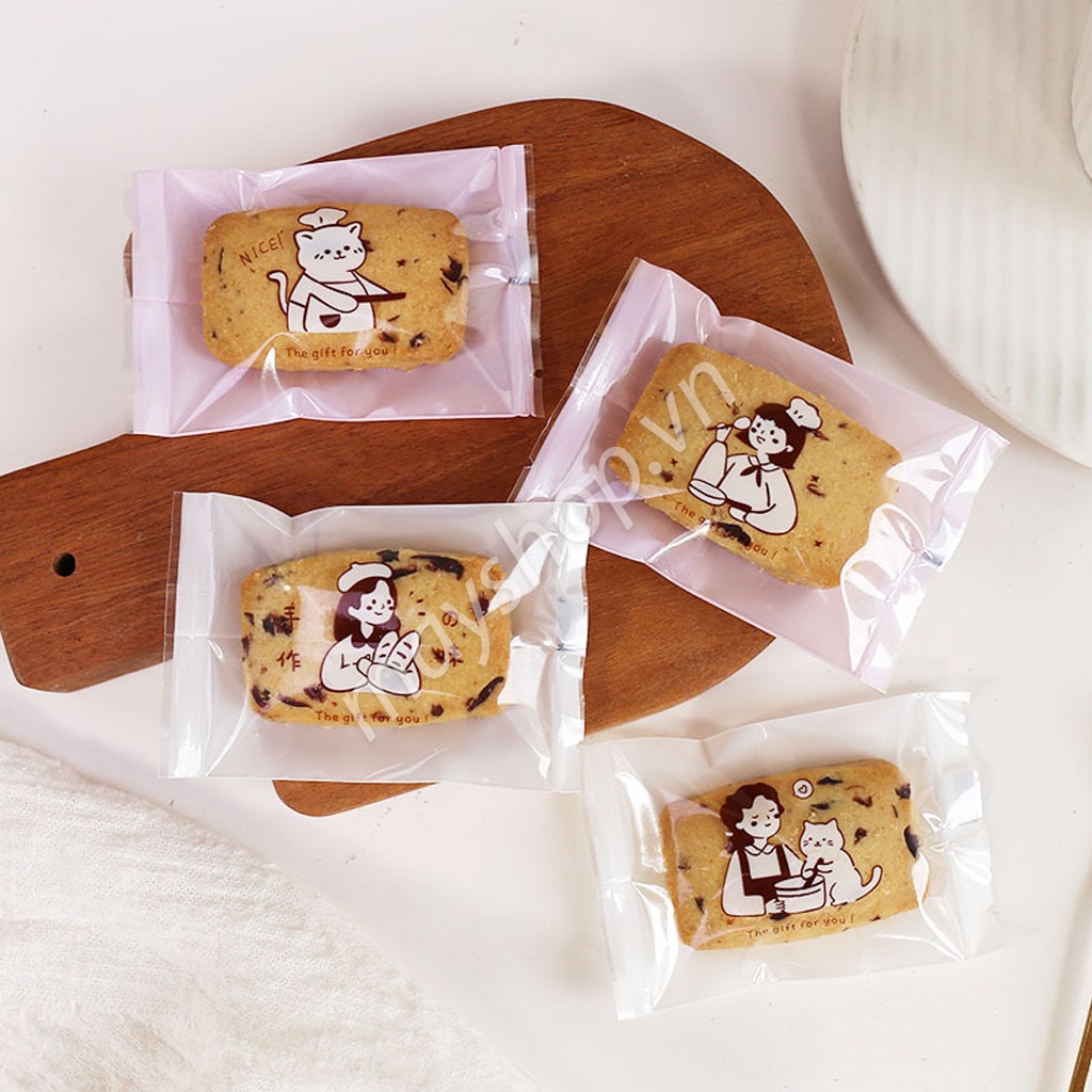 100 Túi bánh quy Cô gái làm bánh/ TB53