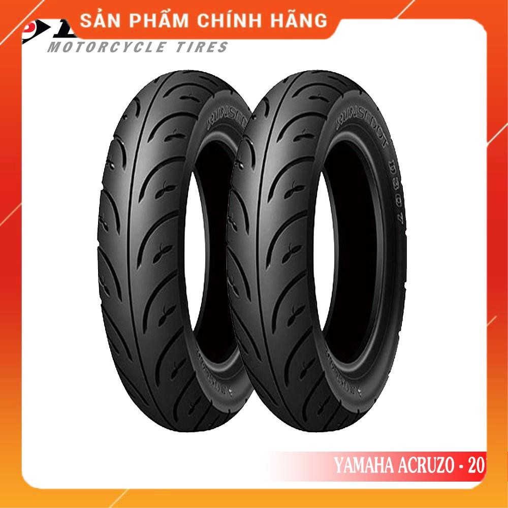 Cặp lốp ( Vỏ ) xe YAMAHA ACRUZO 2016 DUNLOP TRƯỚC 90/90-12 D307 và SAU 100/90-10 D307 _ Lốp Trung Thành