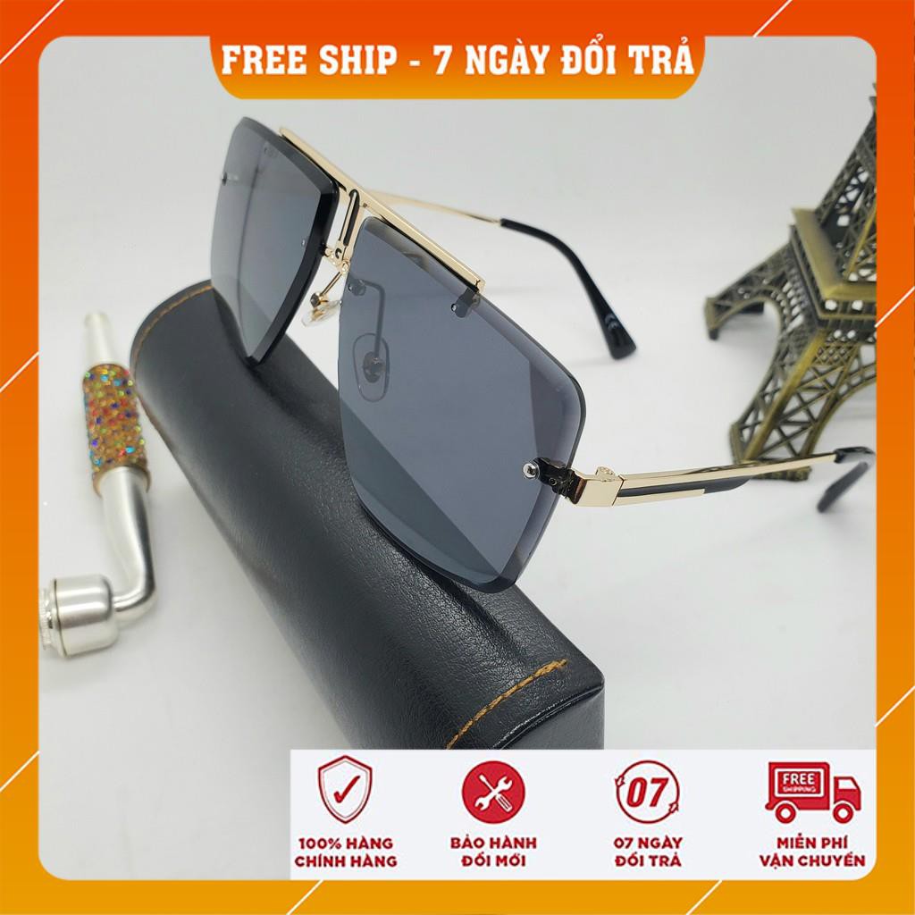Kính Mát❤️FREESHIP❤️Kính Râm Thời Trang Nam Không Viền Mắt Vuông Hiện Đại Cao Cấp Phân Cực