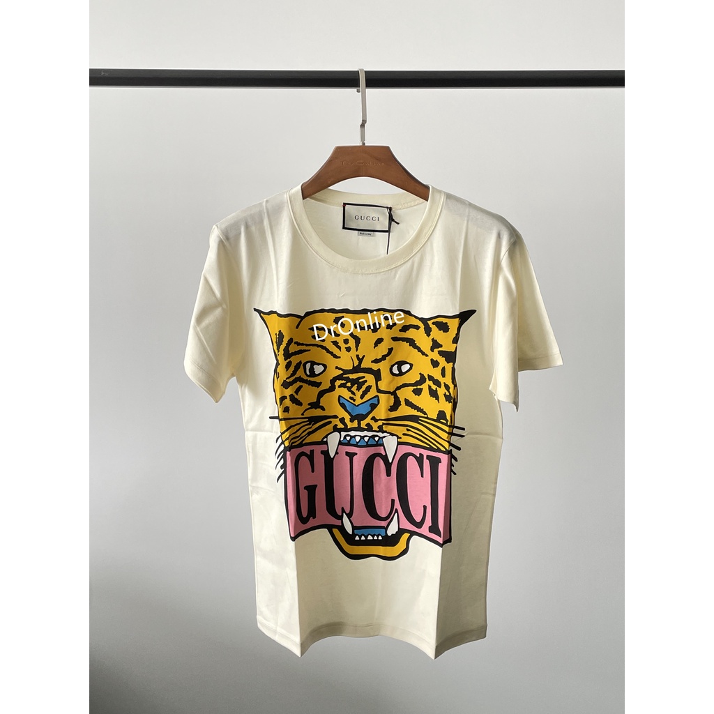 Áo Thun NgắN Tay HọA TiếT ĐầU Hổ In Chữ Gucci 19SS !