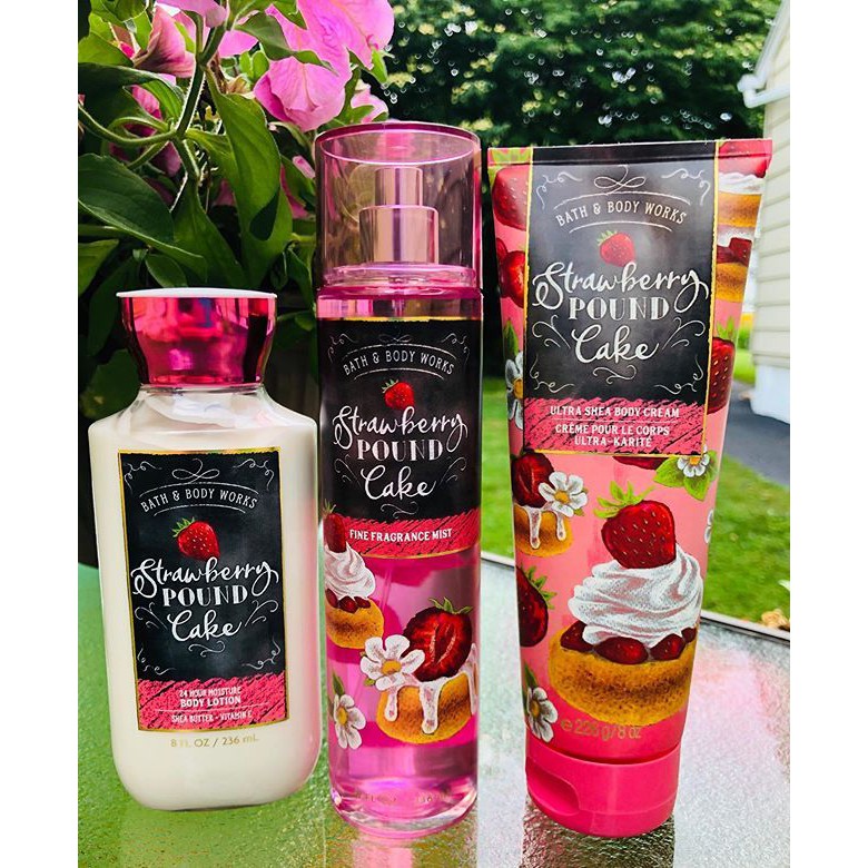 🤎 𝐁𝐨𝐝𝐲𝐦𝐢𝐬𝐭𝐯𝐧 - Xịt thơm toàn thân Bath & Body Works mùi Strawberry Poundcake 🤎