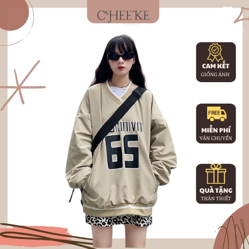 [ Có Video + Ảnh Thật ] Áo Ni Cổ V In 65 Cheeke House Mã 540