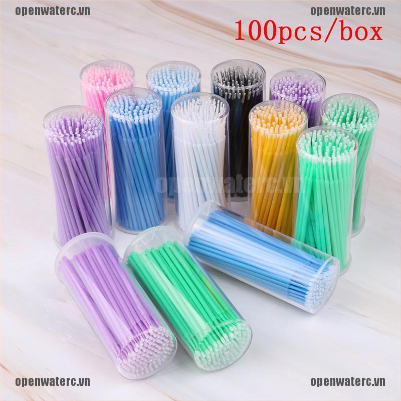 [Hàng mới về] Bộ 100 tăm bông 13 màu dùng nối mi chuyên dụng