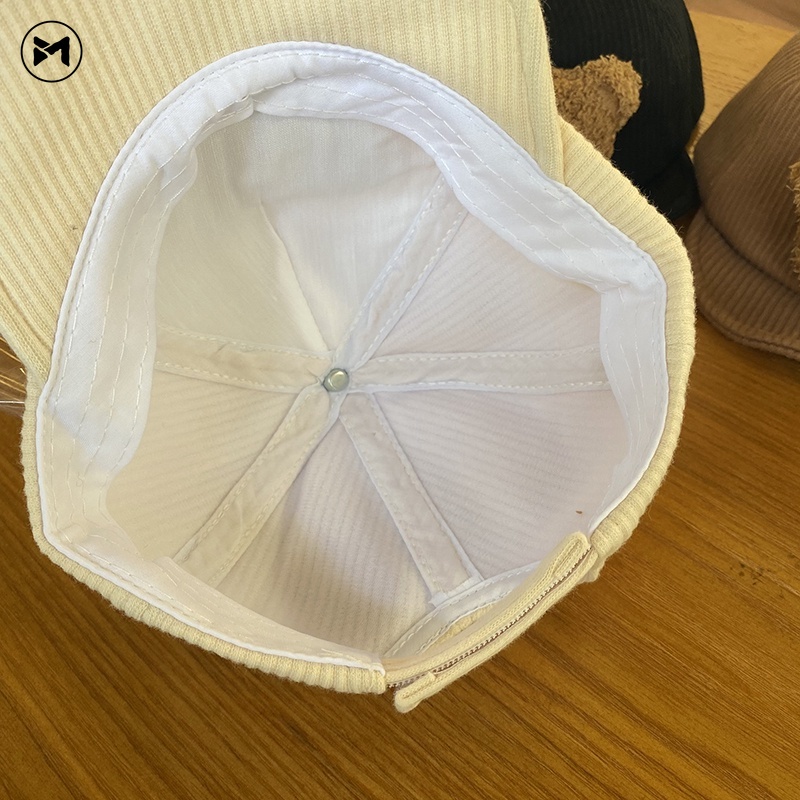 Mũ Nhung Mềm Mại Hình Gấu Nổi Thời Trang Mùa Thu Cho Bé Trai Và Gái 6 Tháng-3 Tuổi