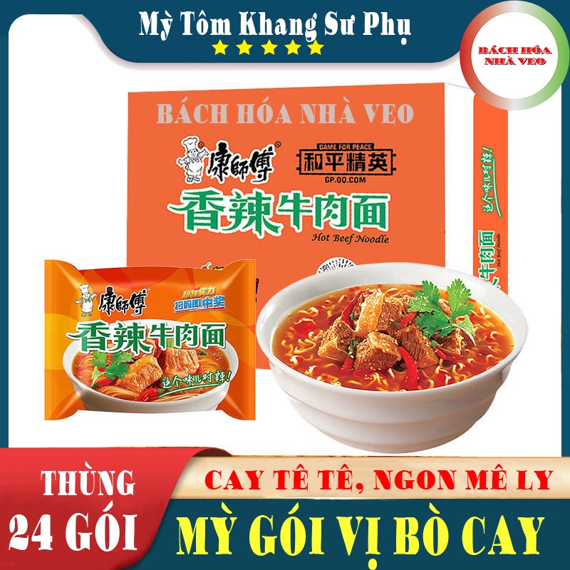 Mì Tôm trung quốc - hiệu Khang Sư Phụ - vị BÒ CAY, Free Ship , Hàng Chuẩn, Date Mới