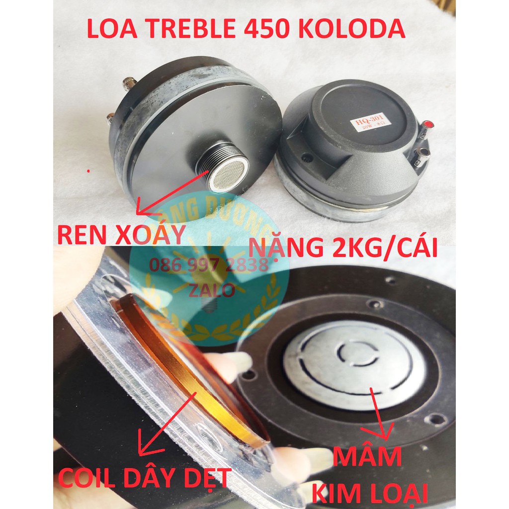 LOA TREBLE SÂN KHẤU - 2 CỦ KÈN 450 KOLODA MÂM KIM LOẠI COIL DÂY DẸT CHẤT LƯỢNG