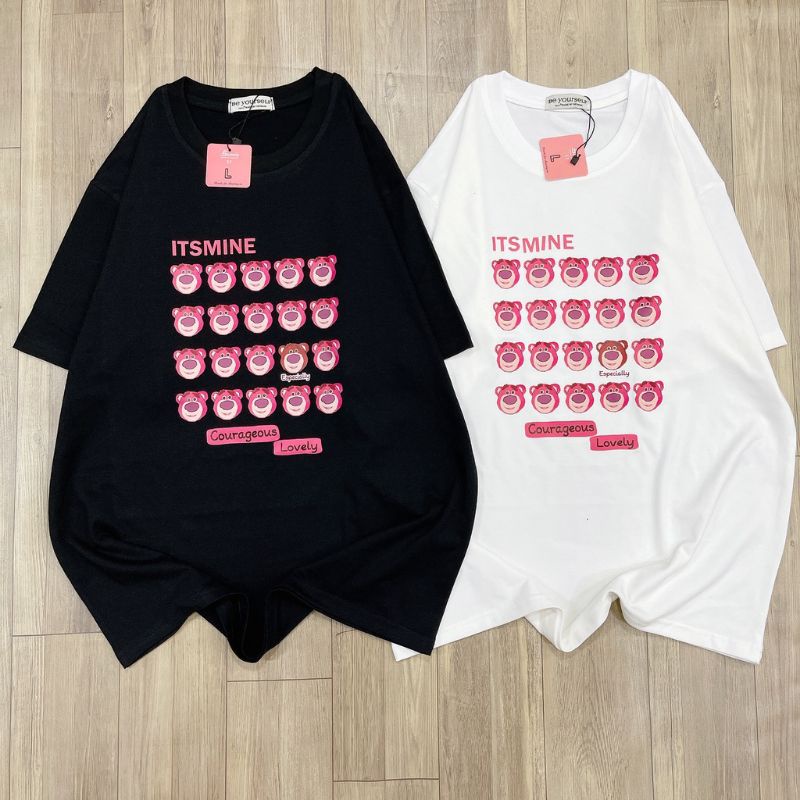 Áo thun nam nữ in hình Gấu Lotso ngắn tay phong cách Unisex