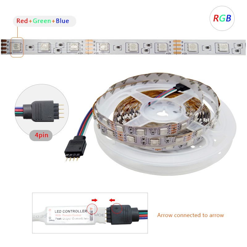 AdiodoSMD 3528/2835/5050 Dải đèn LED Dải băng 5M / Cuộn Không thấm nước / Không thấm nước Trang trí phòng khách Giáng sinh 300LED Nhiều màu lựa chọn