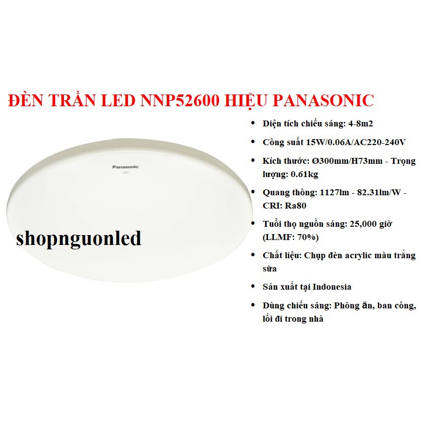 Đèn trần LED Panasonic (NÊN MUA) NNP52600/ NNP52700, đèn led ốp trần Thương Hiệu 100 Năm Của Nhật.