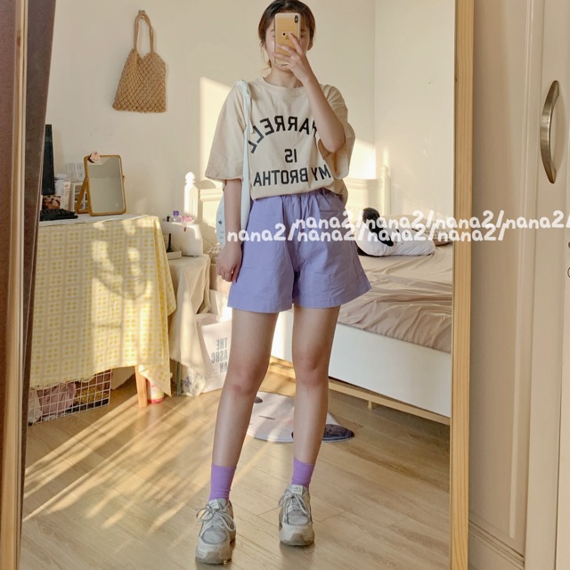 Quần short kaki cạp chun