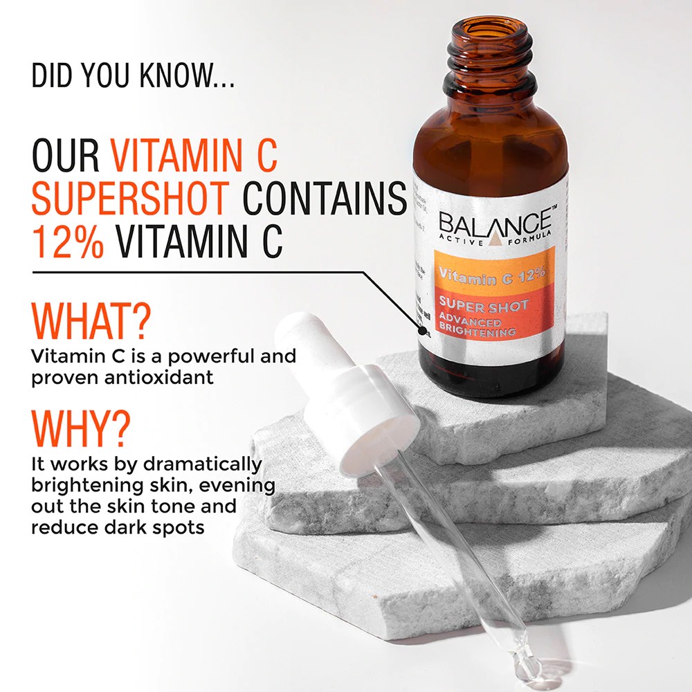Tinh chất sáng da, mờ thâm Balance Active Formula 12% Vitamin C Supershot 30ml