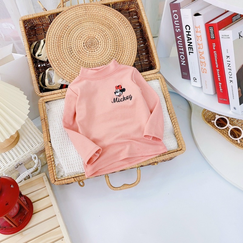 Áo giữ nhiệt chất cotton len thêu Micky (8-18kg)