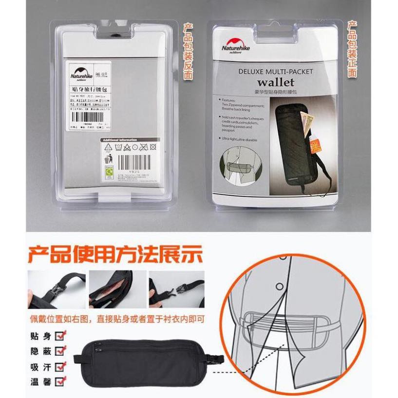 Túi đeo hông nam, nữ đựng Hộ chiếu, Đồ cá nhân NatureHike NH15Y005-B