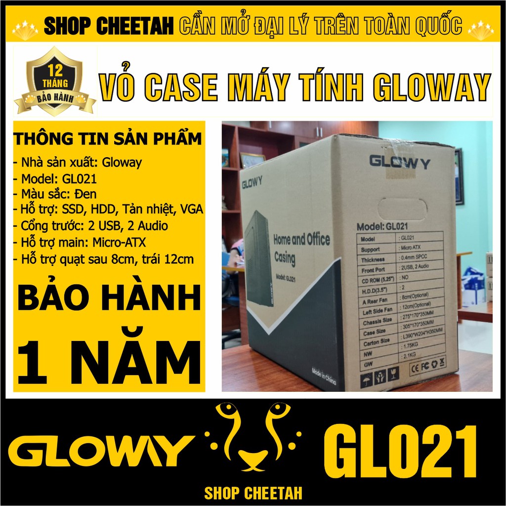 Vỏ case Gloway GL021 ( Micro-ATX )– Hàng Chính Hãng – Bảo hành 1 năm – Dùng cho PC