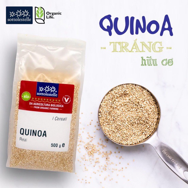 [Quinoa trắng] Hạt diêm mạch trắng hữu cơ Sottolestelle 500gr