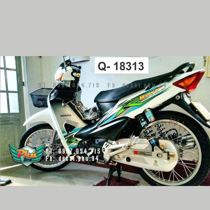 tem rời Wave 100 R xe trắng 1