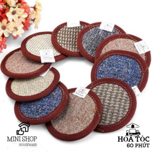 Combo 100 Đế Lót Ly Vải Nỉ Siêu Thấm Hút Loại Tròn Và Vuông