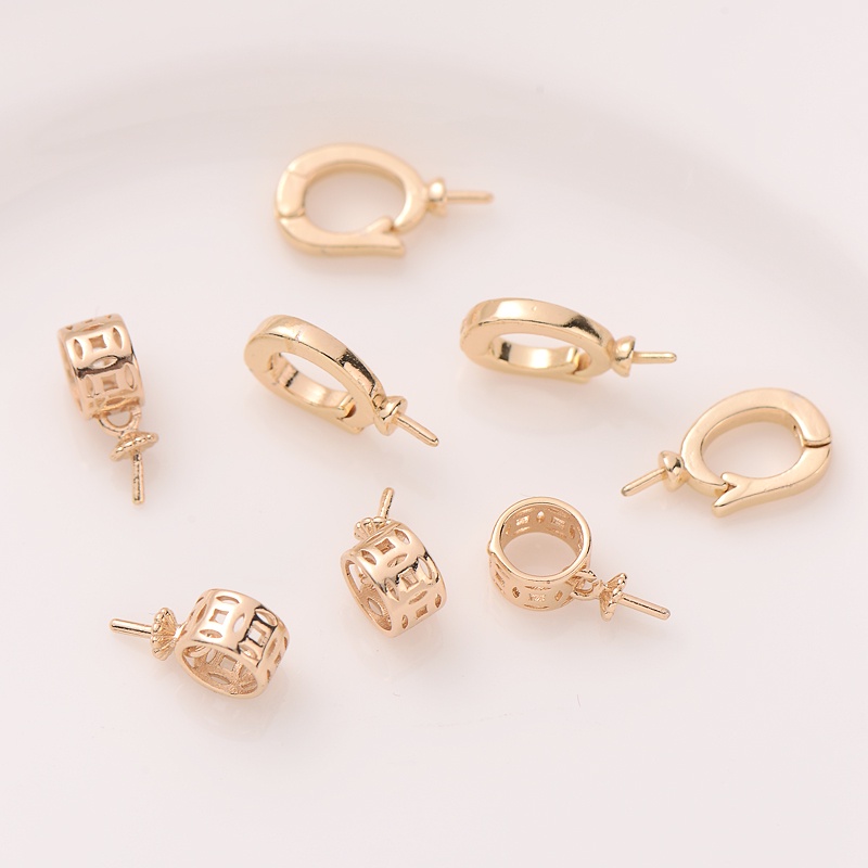 Chốt Cài Mặt Dây Chuyền Bằng Đồng 14K Có Thể Mở Kèm Chốt Cài diy Với Chốt Cài Và Chốt Cài Màu Vàng Đồng