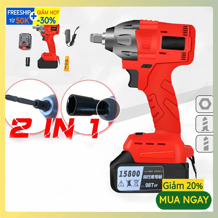 Máy Vặn Bulong, Máy Mở Ốc, Siết Ốc KETEWE Pin 10 Cell