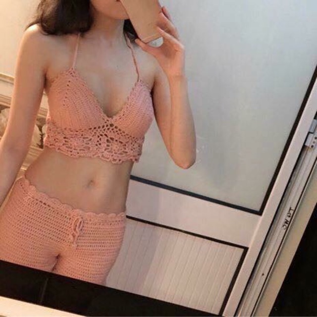 Set bikini len móc áo + quần