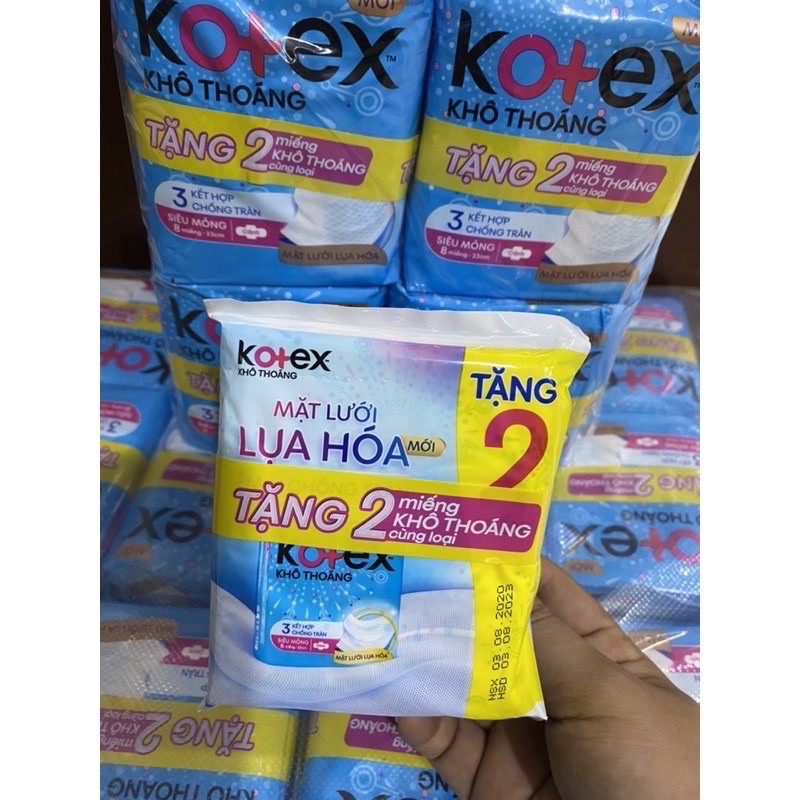 Lốc 8 Gói Băng Vệ Sinh Kotex Khô Thoáng Siêu Mỏng Cánh 8miếng/gói (Có Tặng)