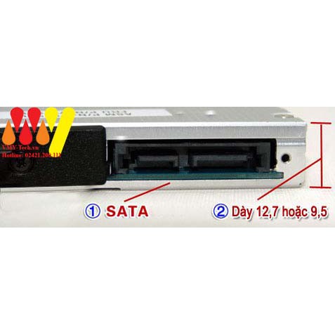 Caddy Bay HDD SSD SATA 3 9.5mm - 12.7mm - Khay Ổ Cứng Thay Thế Ổ DVD