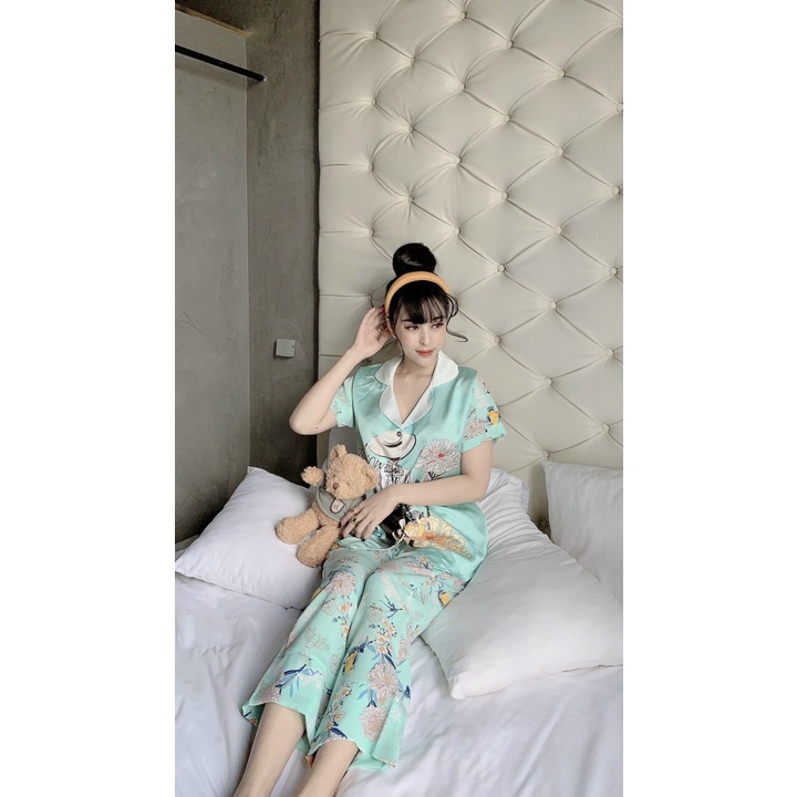 Đồ Bộ Nữ Pijama ❤️❤️ Đồ Bộ Mặc Nhà Quần Dài Lụa Satin Mềm Mịn MOMOSA Shop